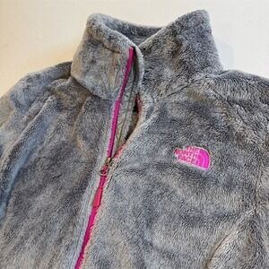 The North Face Women's Gray Pink Fleece Jacket‎ Size S Full-Zip Casual